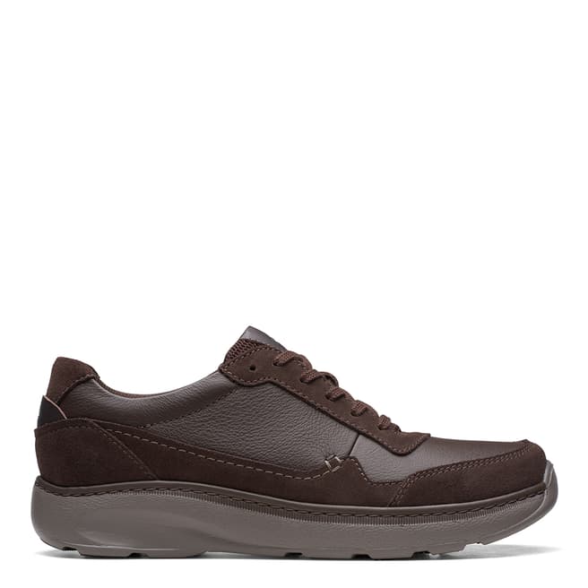 Clarks Men's Brown ChartLite Movw Leather Trainers