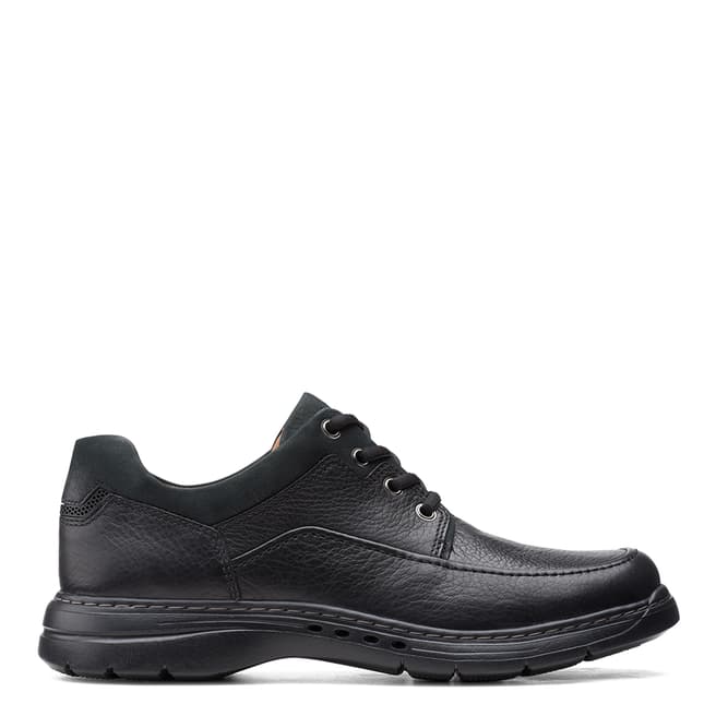 Clarks Men's Black Un BrawleyLace Leather Shoes