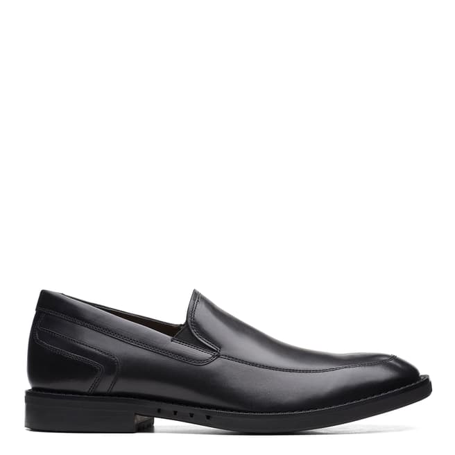 Clarks Men's Black Un Hugh Step Leather Loafers