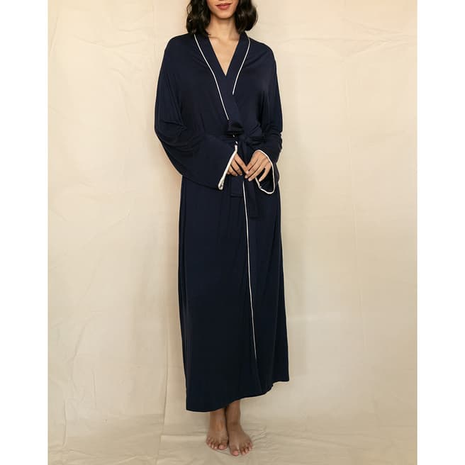 Fable & Eve Navy Spitalfields Jersey Dressing Gown