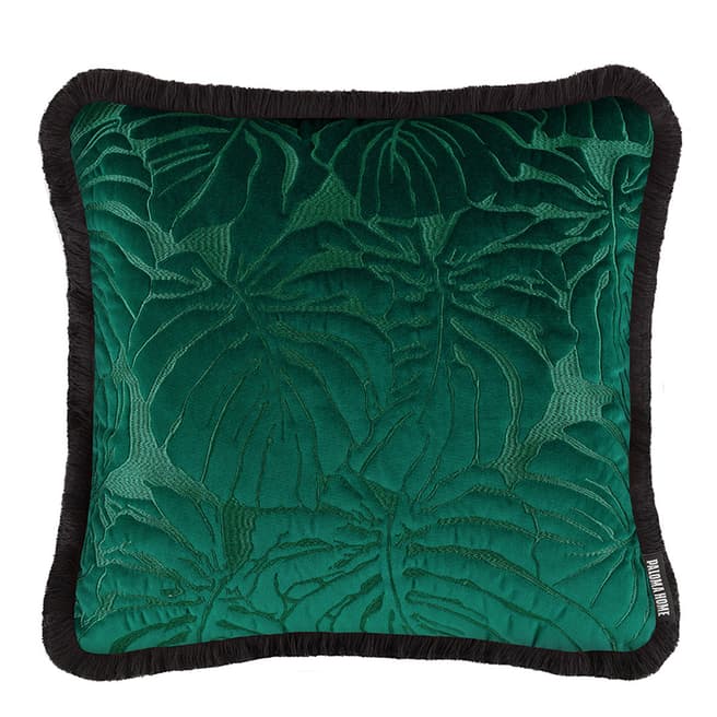PALOMA HOME Velvet Palm Cushion, Emerald