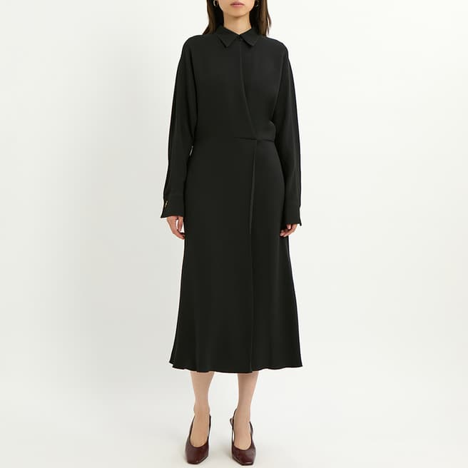 Victoria Beckham Black Wrap Front Dress