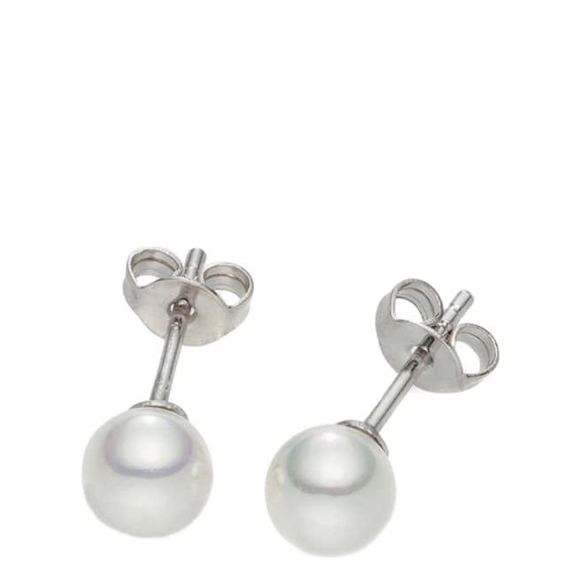 White Organic Pearl Stud Earrings - BrandAlley