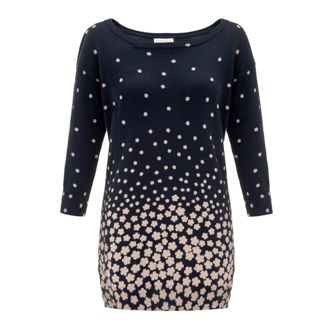 Navy Dominique Daisy Knitted Cotton Jumper - BrandAlley