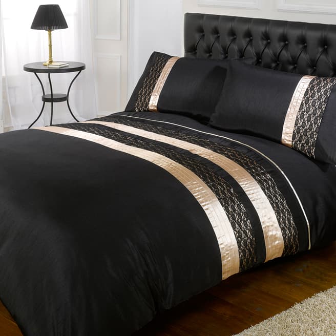 Black/Gold Midnight Single Duvet Cover Set - BrandAlley