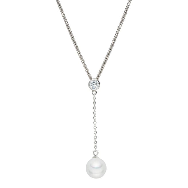 Silver/White Pearl Drop Pendant 10mm - BrandAlley