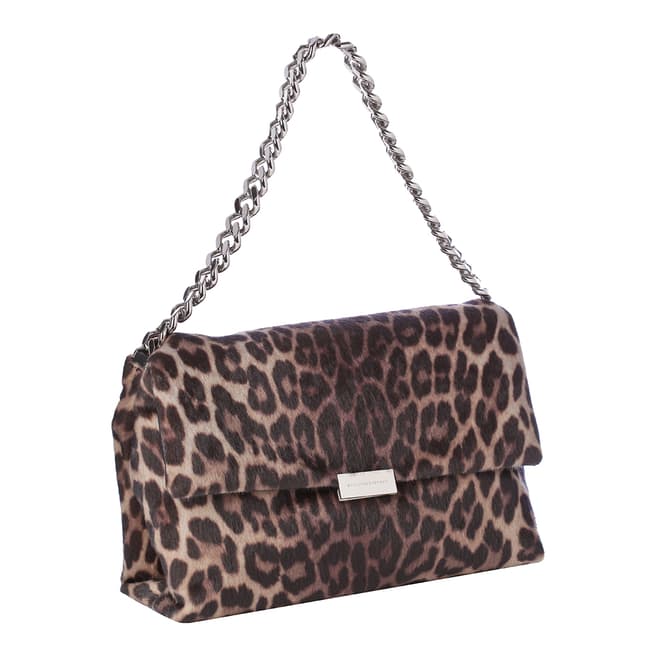Taupe Leopard Beckett Faux Fur Shoulder Bag - BrandAlley