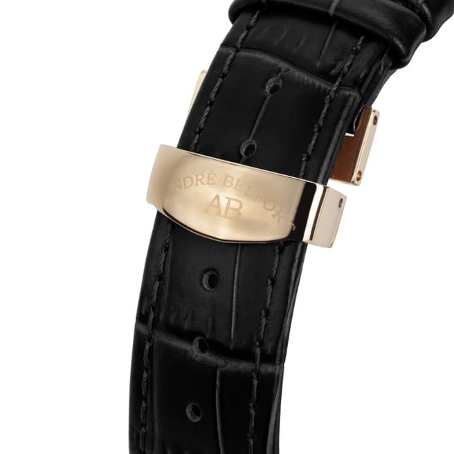 Men's Gold/Black Le Capitaine Leather Watch - BrandAlley