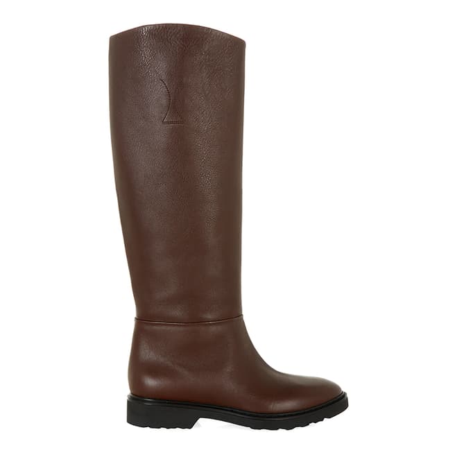 Brown Leather Piper Long Boots - BrandAlley