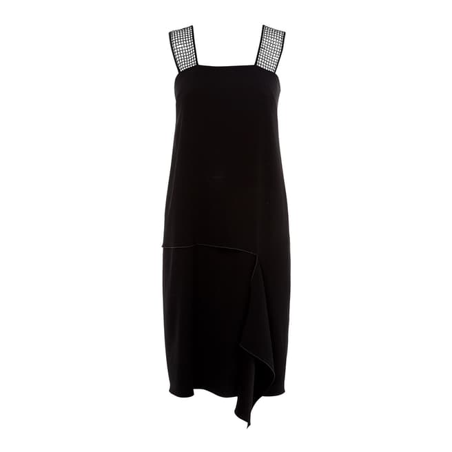Black Mid-Length Nepur Shift Dress - BrandAlley
