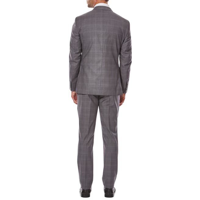 Grey/Blue Check Wool Suit - BrandAlley