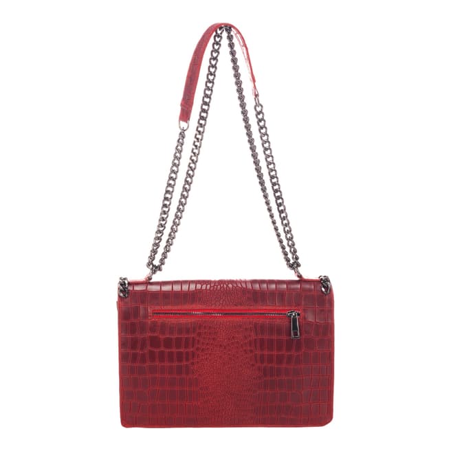 Red Leather Shoulder Bag - BrandAlley