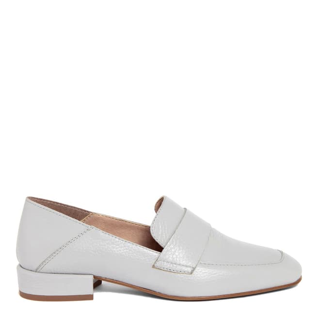Grey Leather Penny Loafers - BrandAlley