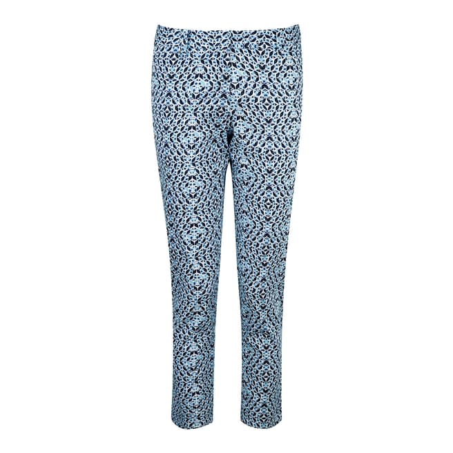 Blue Capri Cotton Stretch Trousers - BrandAlley