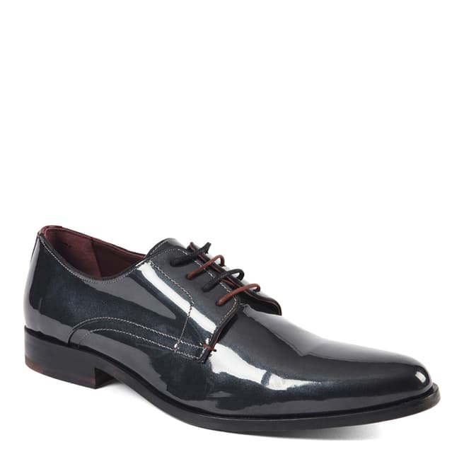 Grey Patent Leather Aundre Derby Shoes - BrandAlley