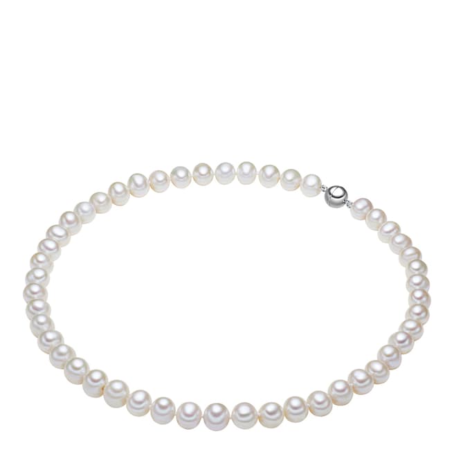 White Sterling Silver Fresh Water Cultured Pearl Necklace - BrandAlley