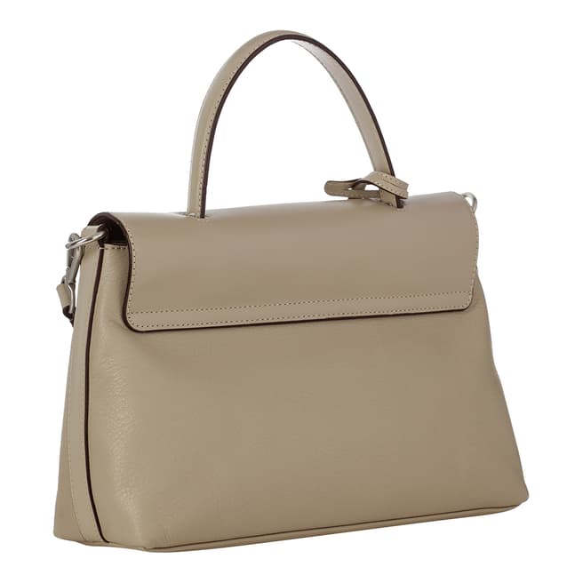 Taupe Leather Pebble Mini Flap Over - BrandAlley