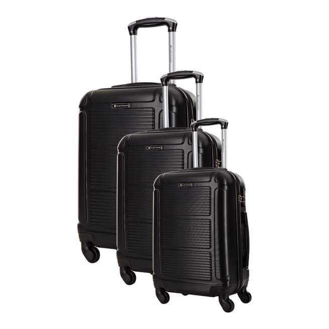 Set of 3 Black Basildon Spinner Suitcases 50/60/70cm - BrandAlley