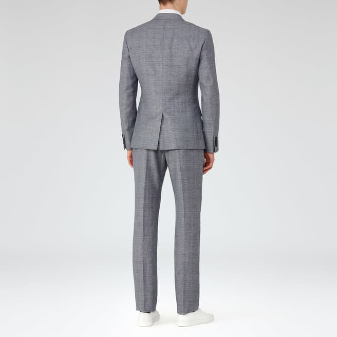 Blue Slim Fit Wool Linen 2 piece Buckingham Suit - BrandAlley