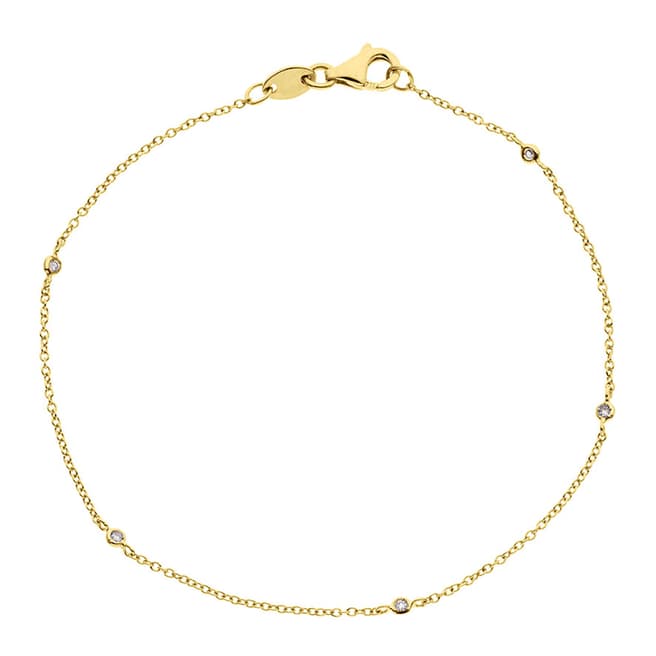 Yellow Gold Five Diamond Bracelet 0.05Cts - BrandAlley