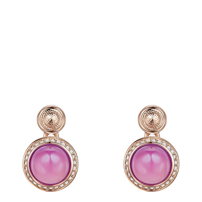 Rosegold/Lilac Crystal Elements Swarovski Earrings - BrandAlley
