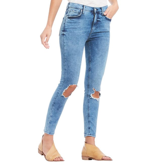 Turquoise Busted Cotton Stretch Skinny Jeans - BrandAlley
