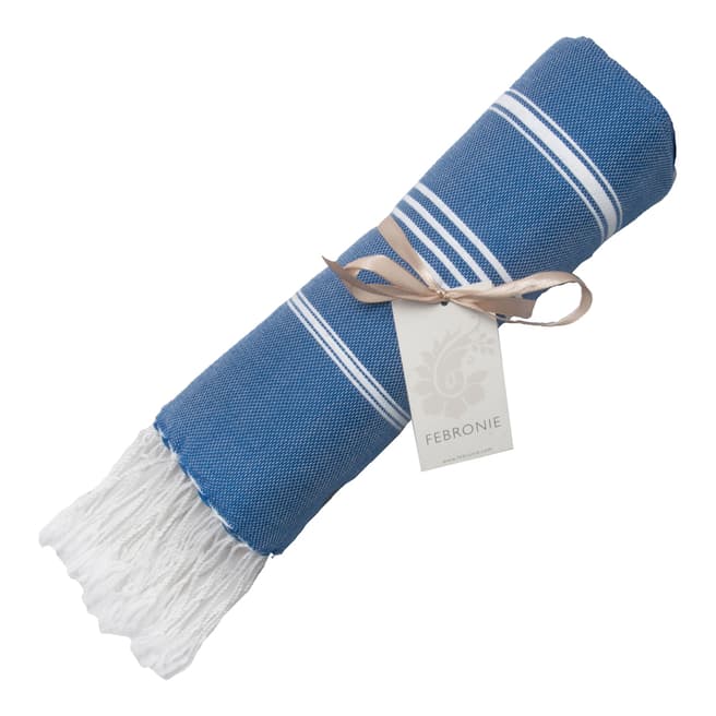 Mykonos Hammam Towel, Blue - BrandAlley