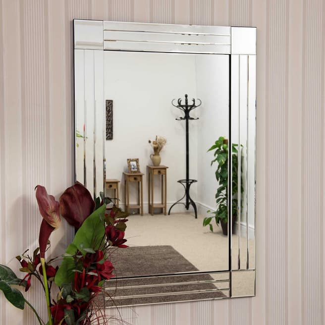 Milton All Glass Bevelled Square Corner Large Dress Mirror 120x80cm ...