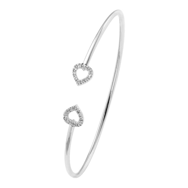 White Gold Heart Diamond Bracelet 0.12 Cts - BrandAlley
