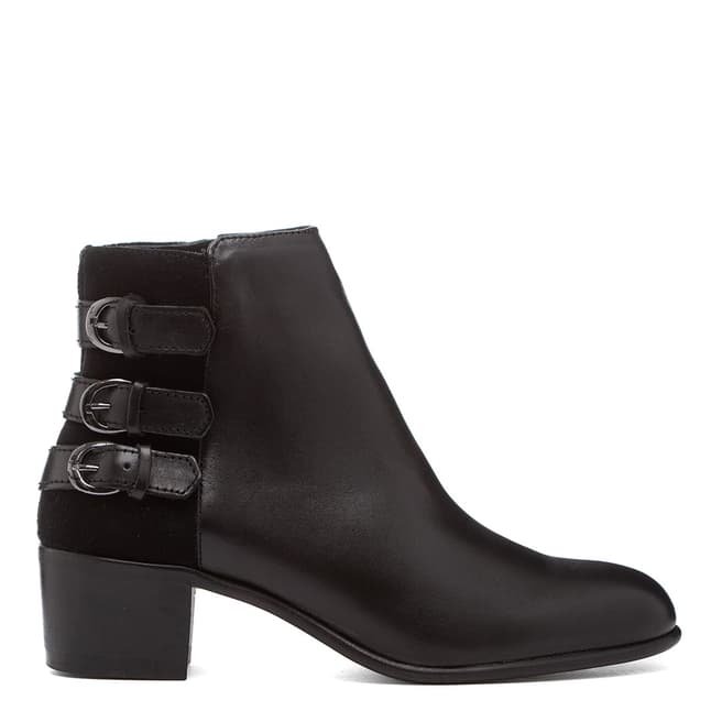 Black Leather Eris Ankle Boots - BrandAlley