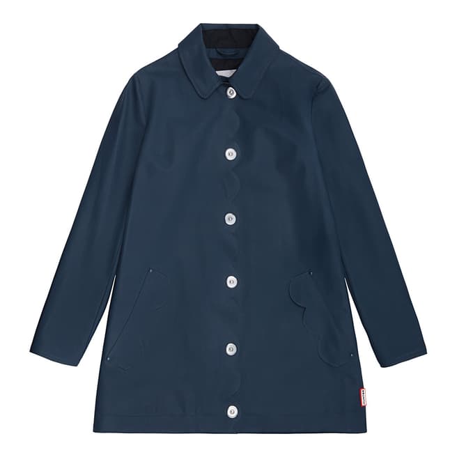 Women's Navy Original Refined Perforated A-Line Coat - BrandAlley