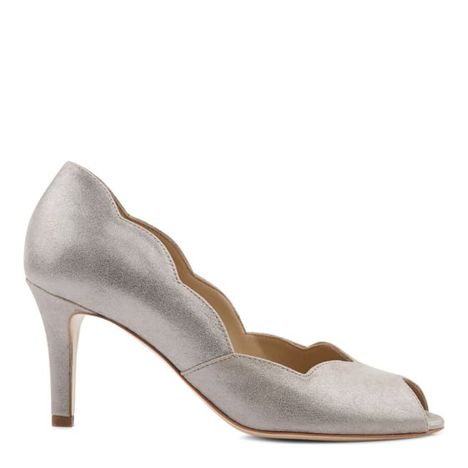 Silver Leather Violet Peep Toe Shoes - BrandAlley