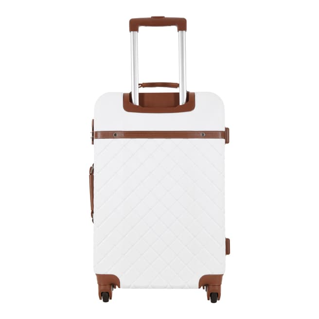 White Trendy 4 Wheeled Suitcase 70cm - BrandAlley