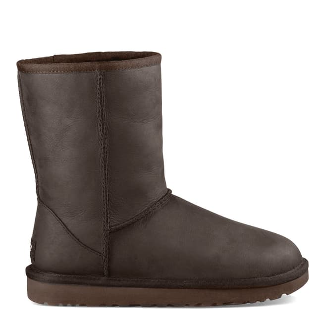 Dark Brown Leather Classic Short Boots - BrandAlley