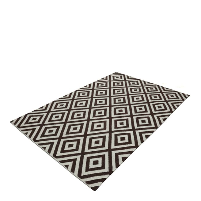 Brown/Ivory Hand Woven Rug 180x120cm - BrandAlley