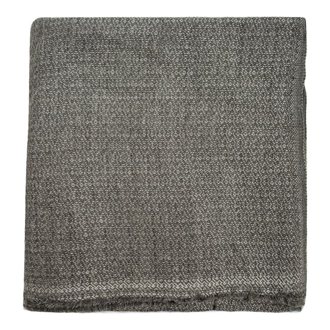 Dark Grey Nala Luxe Pearl Cashmere Throw 135x255cm - BrandAlley