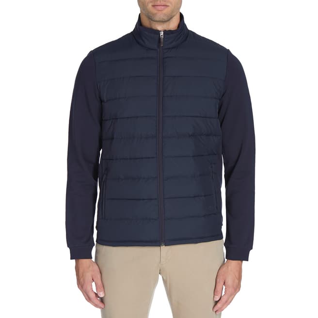 Navy Nylon Quilted Jacket - BrandAlley