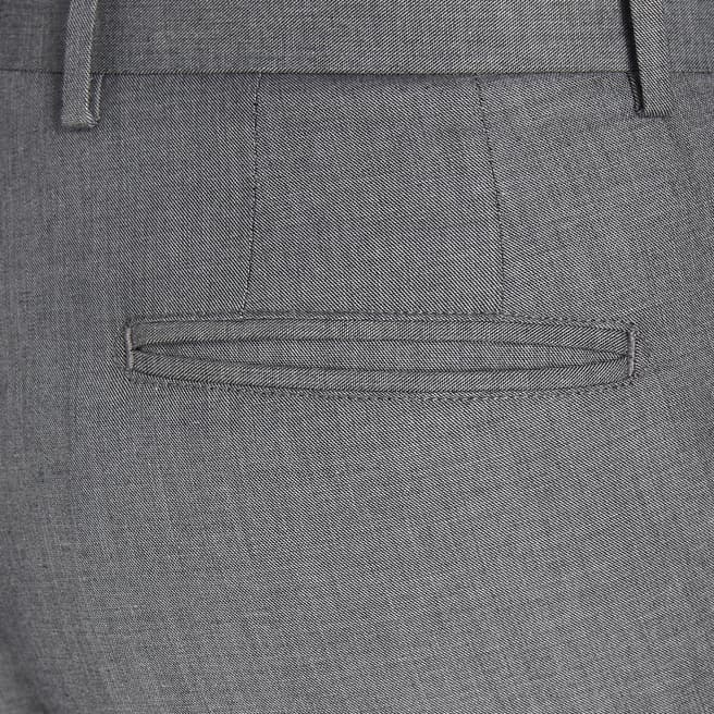 Grey Cotton Sharkskin Trousers - BrandAlley