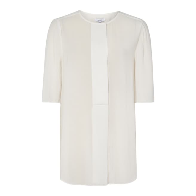 Off White Carine Collarless Blouse - BrandAlley