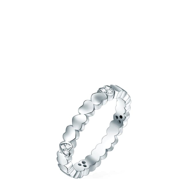 Sterling Silver Hearts Ring - BrandAlley