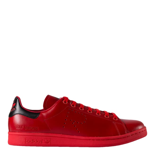 Red Leather Raf Simons Stan Smith Sneakers