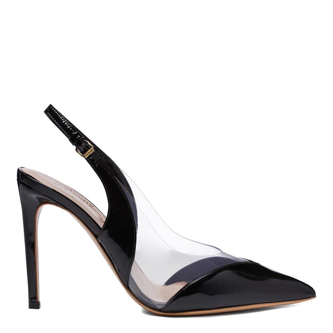 Black Patent Leather Caruska Slingback Court Shoes - BrandAlley