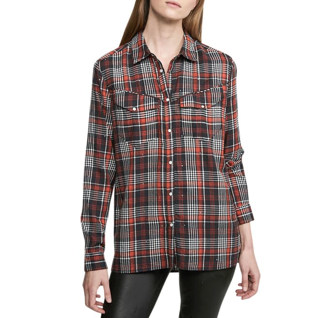 Red/Black Loose Fit Checked Shirt - BrandAlley