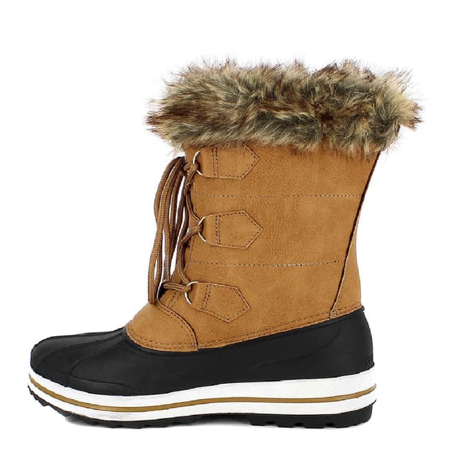 Camel Elisa Faux Fur Cuff Snow Boots - BrandAlley