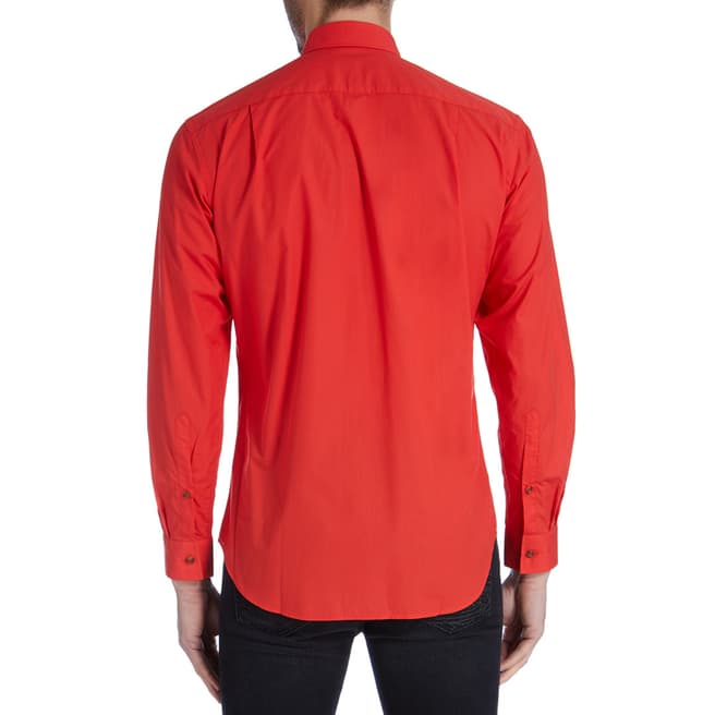 Red Classic Cutaway Cotton Shirt - BrandAlley