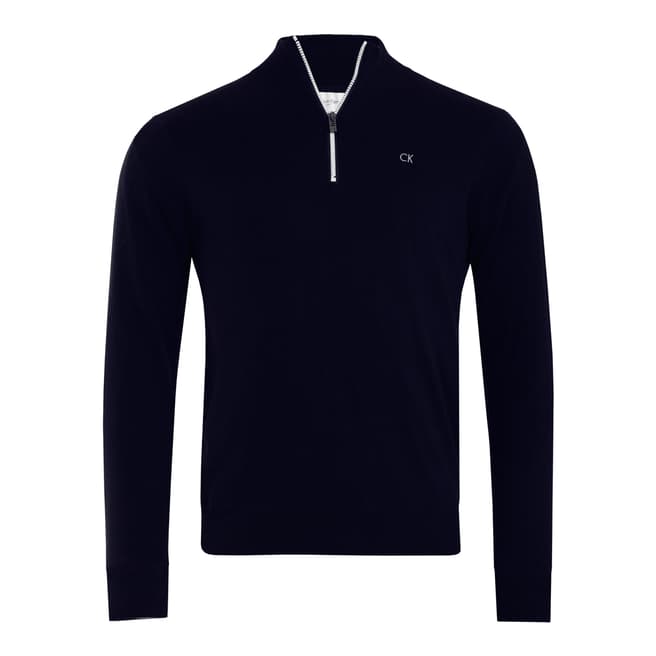 Navy Tech Lined Sweater - BrandAlley