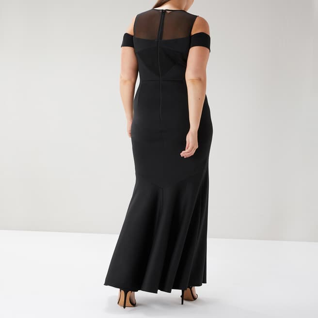 Black Lorna Fishtail Curve Maxi Dress - BrandAlley
