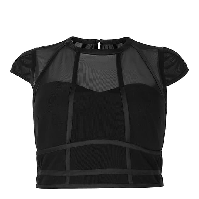 Black Carrie Curve Corset Top - BrandAlley