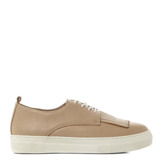 Nude Leather Emmi Fringe Detail Trainers - BrandAlley