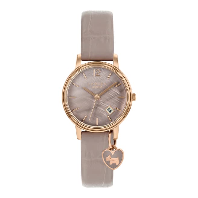 Nude Rose Gold Plated Leather Watch - BrandAlley